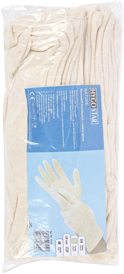 Hygostar Baumwoll-Handschuh Nature, M, Natur