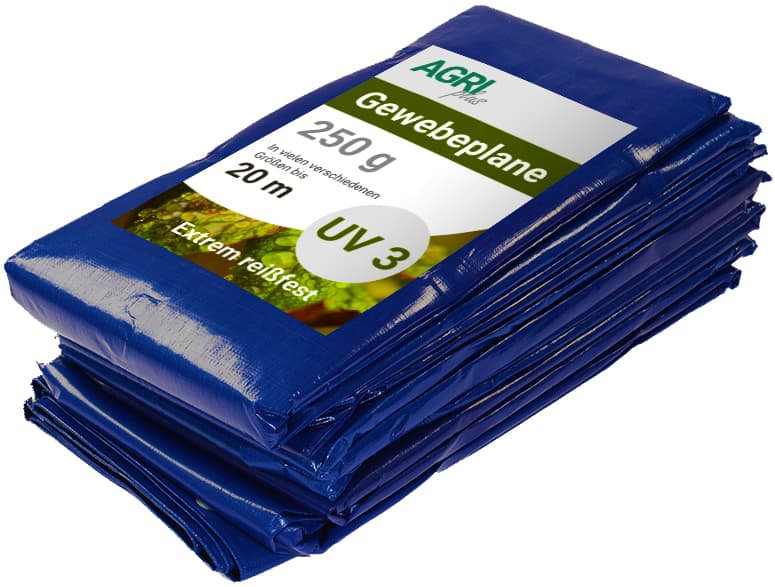 Agriplus Gewebeplane Mit Ösen, 4 X 6 M, Blau, 250 G/Qm