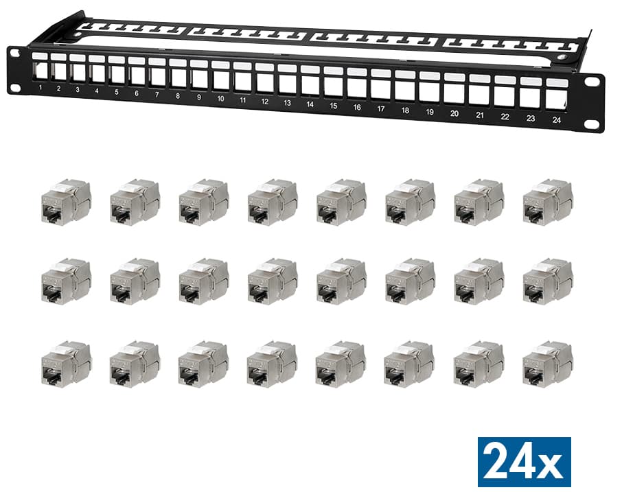 Logilink 19,  Modular Keystone Patch Panel Primeline, 24 Port