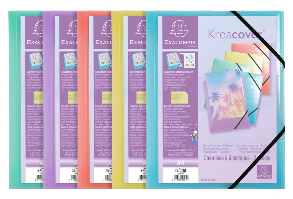 Exacompta Eckspannermappe Kreacover Pastel, Din A4, Pp