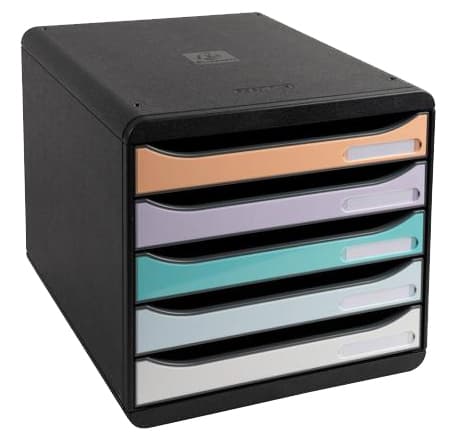 Exacompta Schubladenbox Big-Box Aquarel, 5 Schübe, Farbig