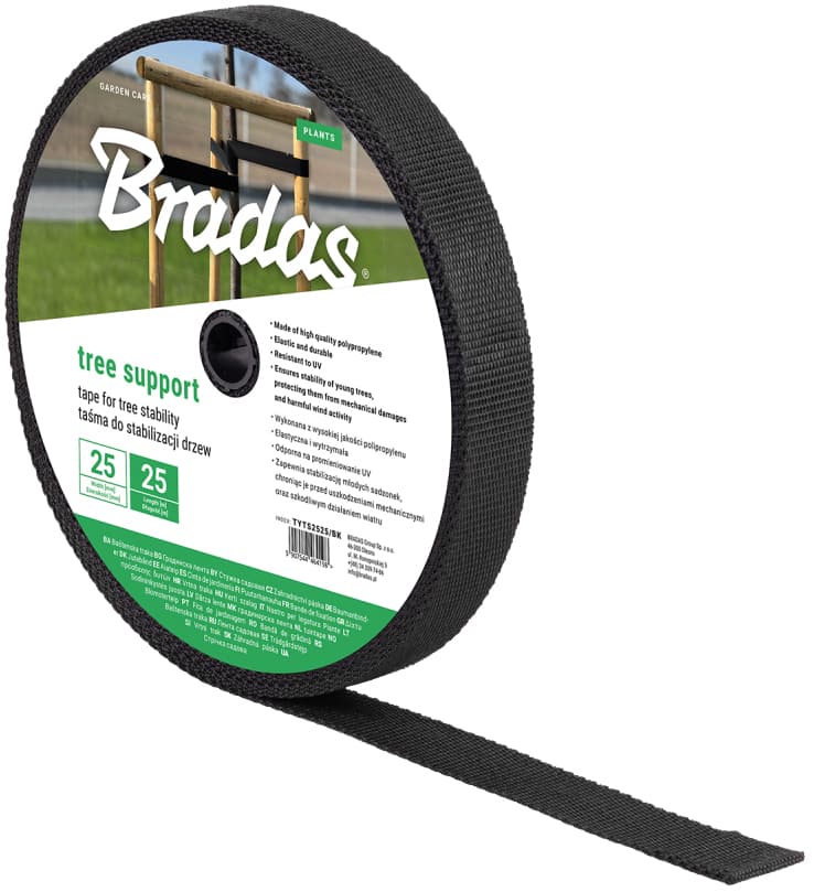 Bradas Baum-Bindeband, Pp, 25 Mm X 25 M, Schwarz