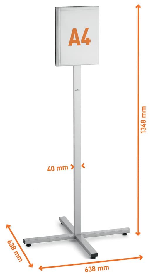 Durable Infoständer Info Stand Outdoor, Din A4, Grau