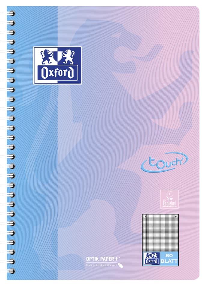 Oxford Collegeblock Touch, B5, Liniert, Pastellverlauf