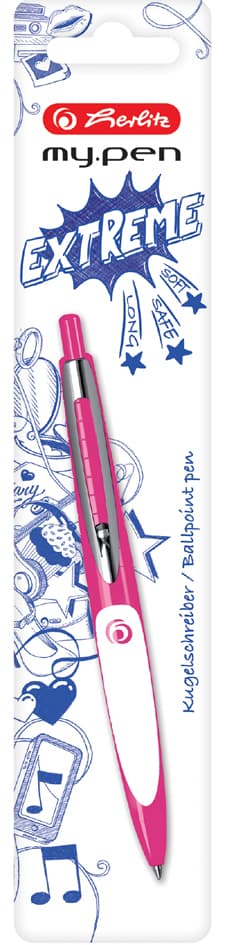 Herlitz Druckkugelschreiber My.Pen, Pink/Weiß