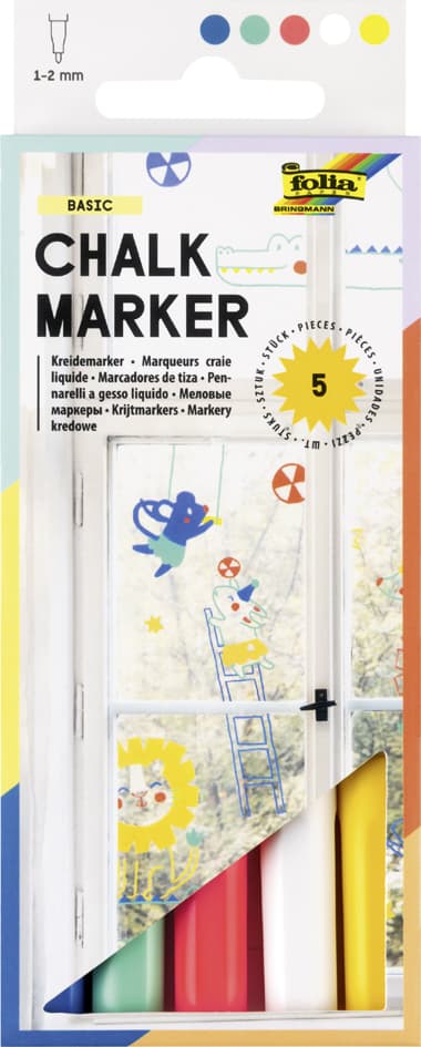 Folia Kreidemarker Basic, 5er Set