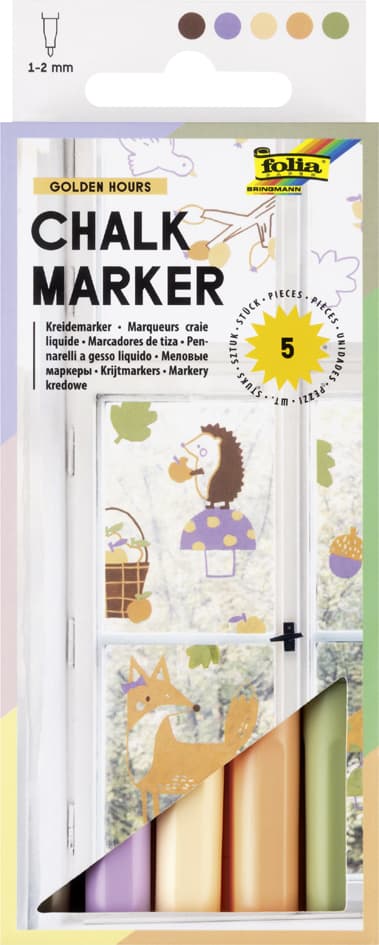 Folia Kreidemarker Golden Hours, 5er Set