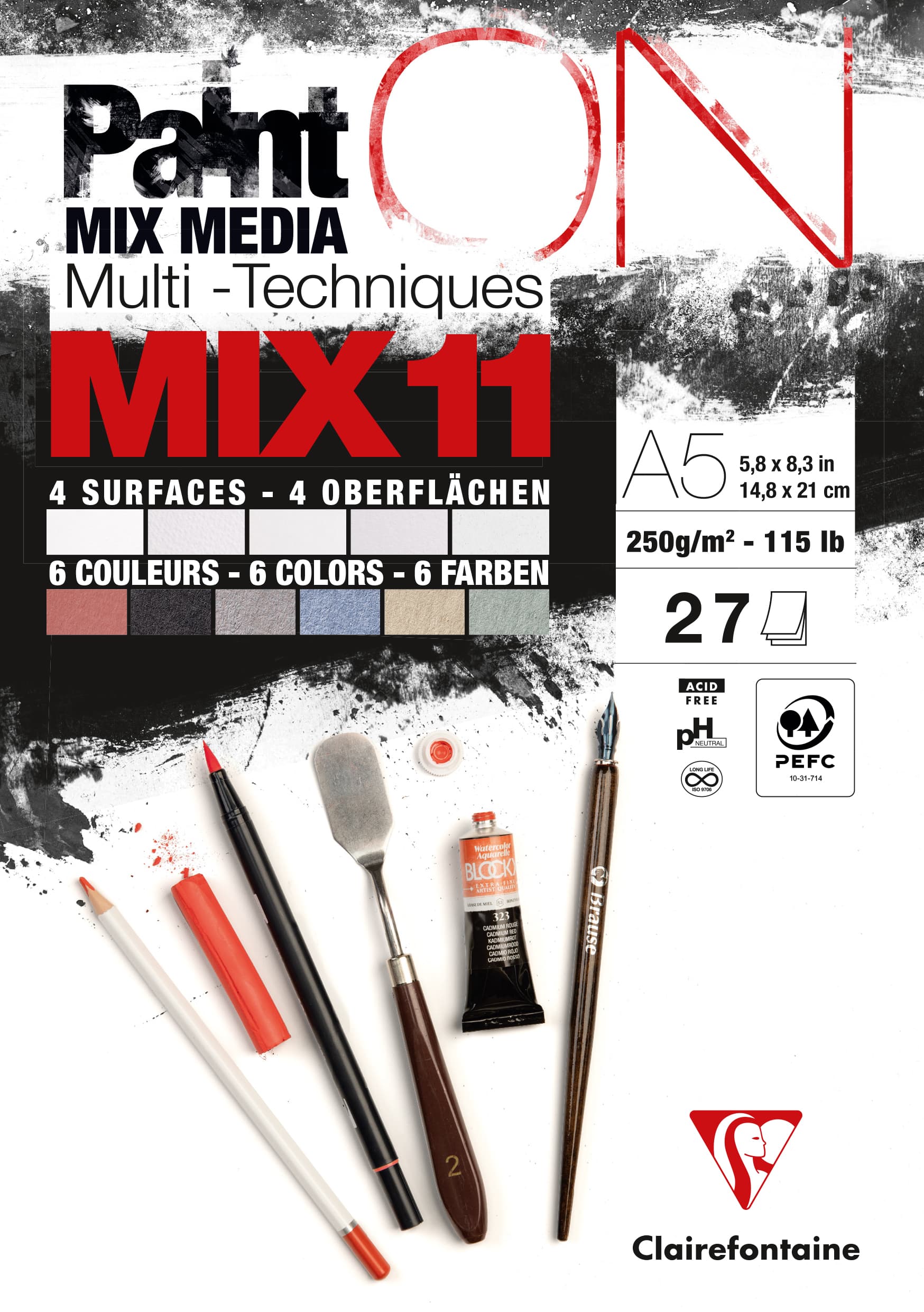Clairefontaine Zeichenpapierblock Paint, On Mix11, Din A5