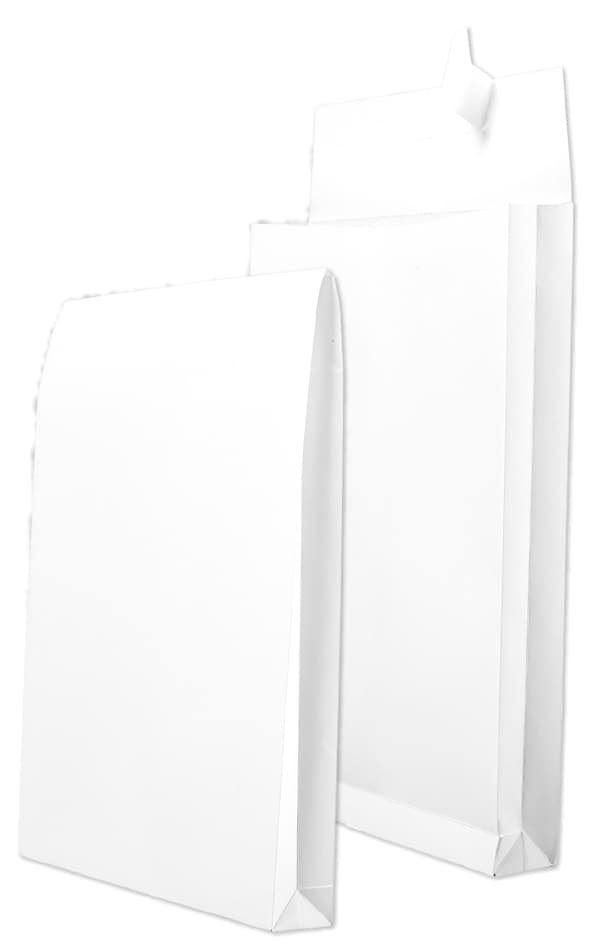 Mailmedia Faltenversandtasche B4, Ohne Fenster, Weiß