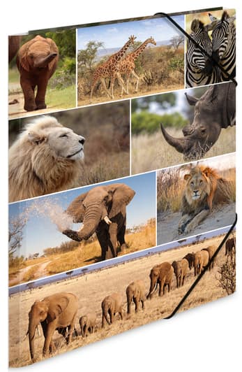 Herma Eckspannermappe , Afrika Tiere, , Aus Karton, Din A3