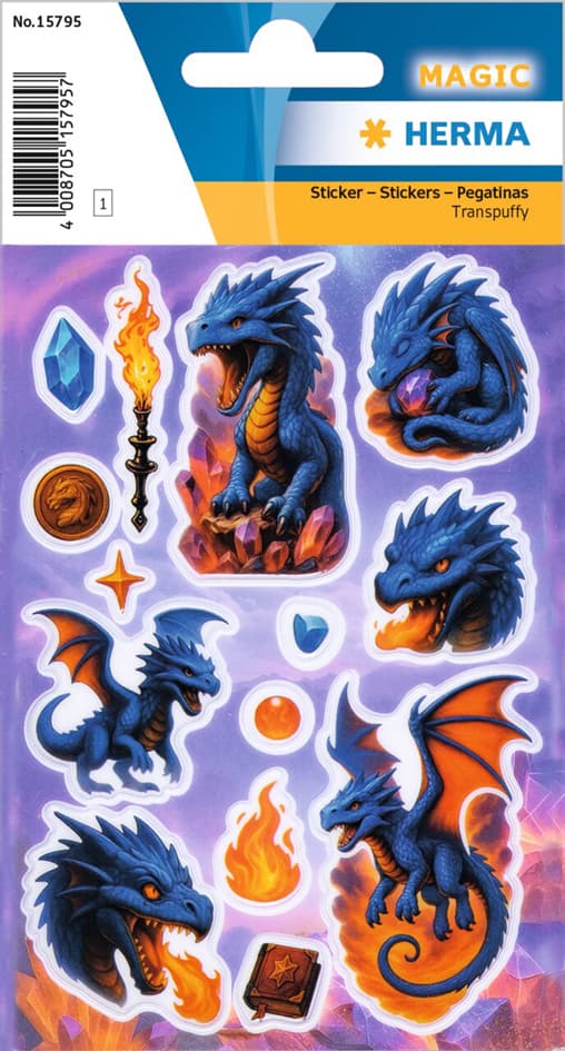 Herma Sticker Magic Dragon, Transpuffy