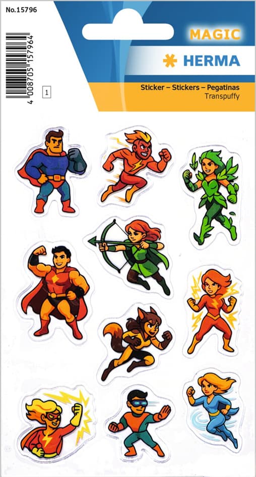 Herma Sticker Magic Superhelden, Transpuffy