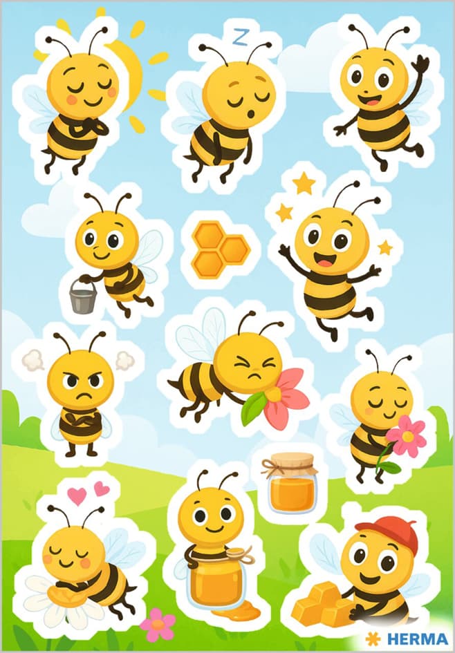 Herma Sticker Decor Honigbienen, Papier