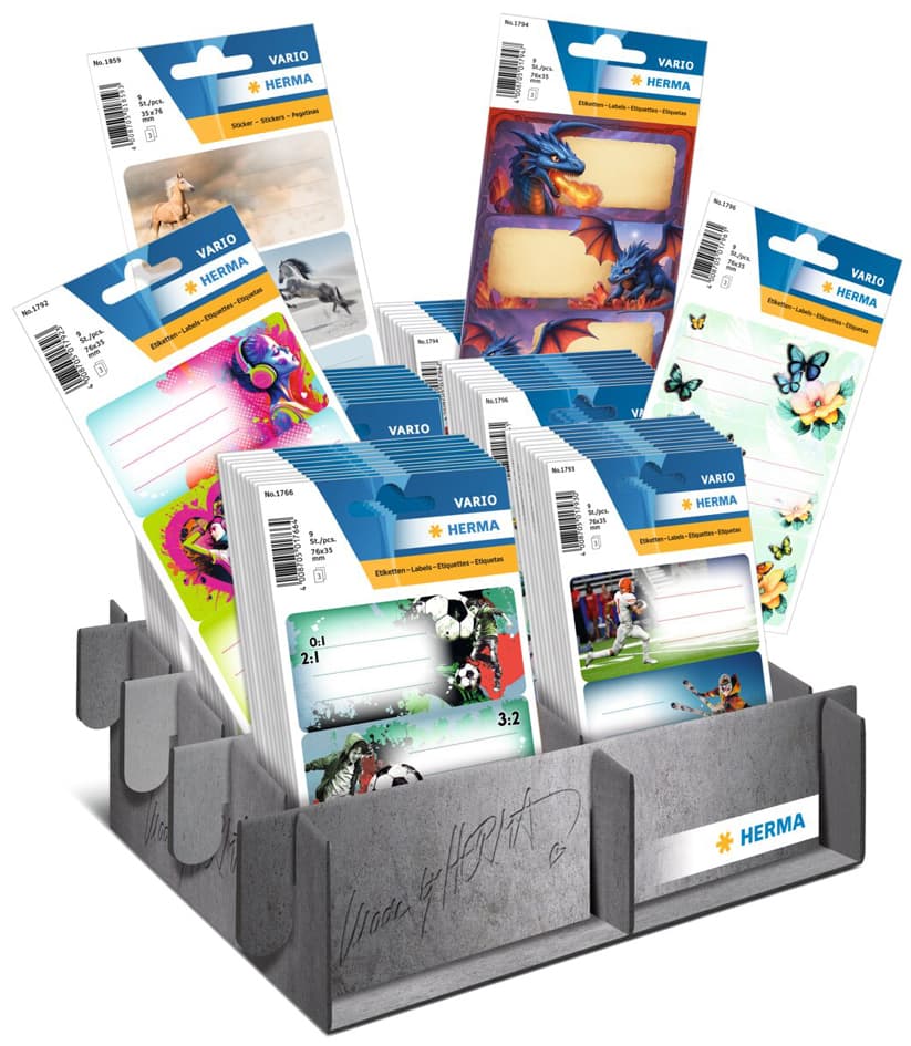 Herma Buchetiketten Vario, Theken-Display
