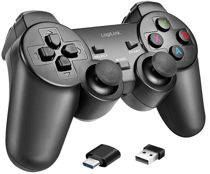 Logilink Wireless Gaming-Controller, 2,4 Ghz, Schwarz
