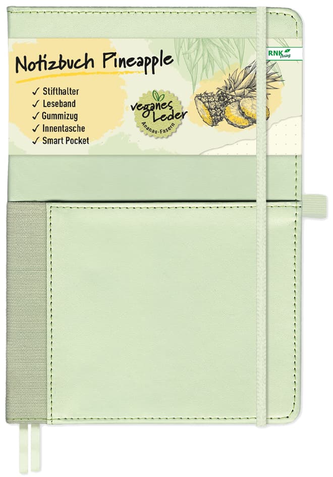 Rnk Verlag Notizbuch Vegan , Pineapple, , Punktkariert, Din A5