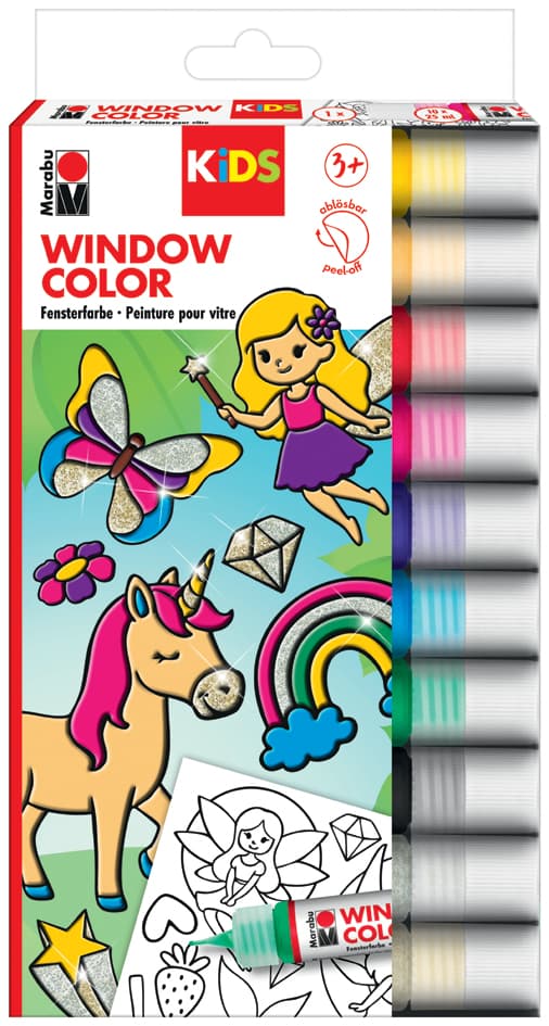 Marabu Kids Window Color-Set , Glitzerfee, , 10 X 25 Ml
