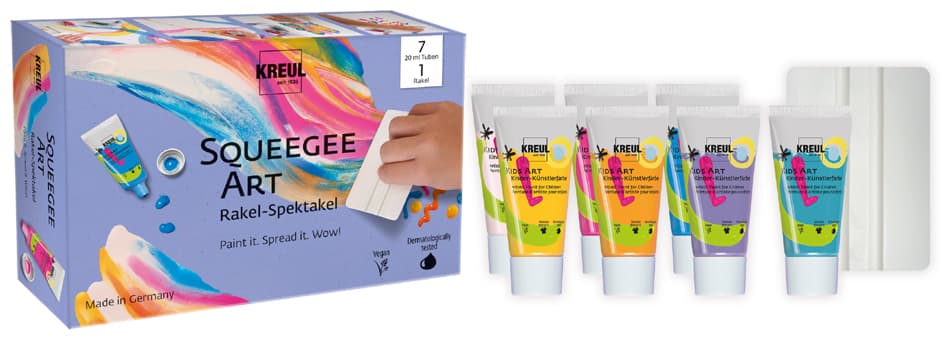 Kreul Kids Art Kinder-Künstlerfarbe, Squeegee Art Set