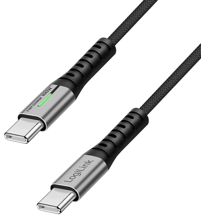 Logilink Usb 2.0 Kabel Mit Led, Usb-C - Usb-C Stecker, 0,3 M