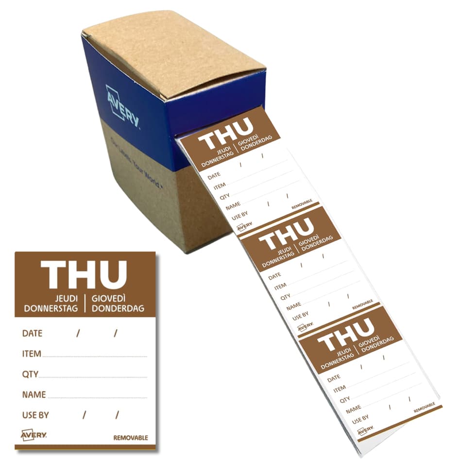 Avery Tages-Etiketten Thu, 40 X 56 Mm, Braun