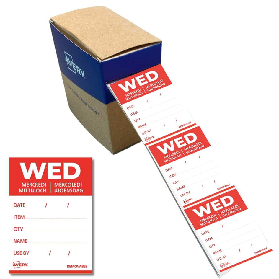 Avery Tages-Etiketten Wed, 40 X 56 Mm, Rot
