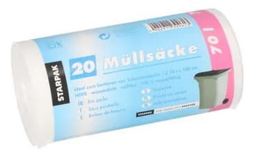Starpak Mülleimerbeutel Hdpe, 70 Liter, Transparent