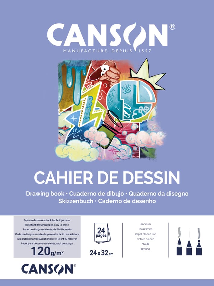 Canson Zeichenheft, Blanko, 120 G/Qm, Din A4