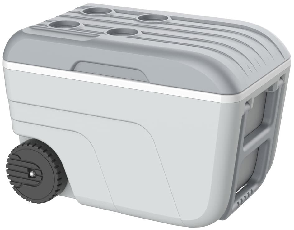Eda Kühlbox Nomade, 52 Liter, Fahrbar, Hellgrau / Grau