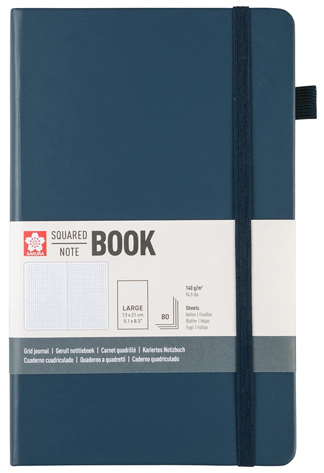 Sakura Notizbuch, 130 X 210 Mm, Kariert, Indigo Dunkel