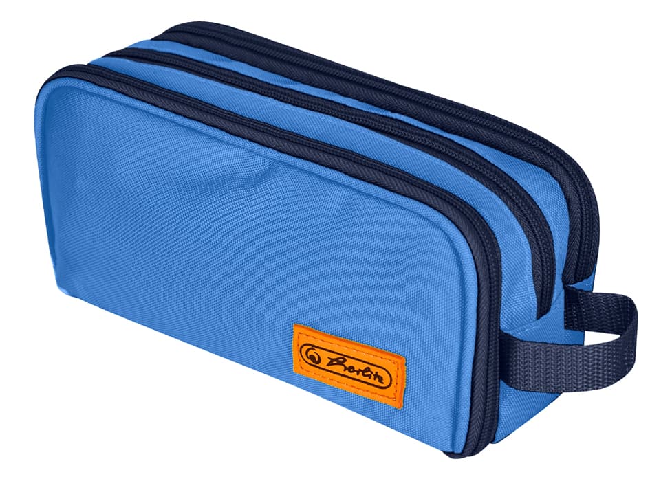 Herlitz Doppel-Schlamper-Etui Neon Uni Blue