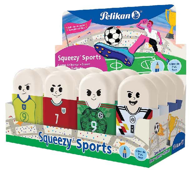 Pelikan Kunststoff-Radierer Squeezy Sports, Im Display