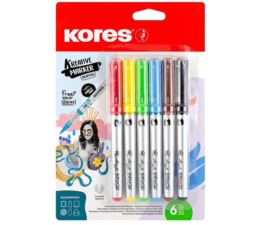 Kores Kreative Acrylmarker Acrylic, 6er Blister