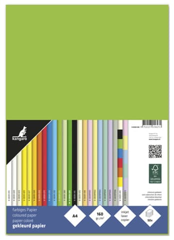 Kangaro Multifunktionspapier, Din A4, 160 G/Qm, Hellgrün