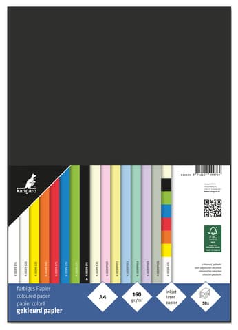 Kangaro Multifunktionspapier, Din A4, 160 G/Qm, Schwarz