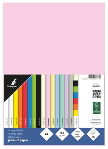 Kangaro Multifunktionspapier, Din A4, 160 G/Qm, Pastellrosa