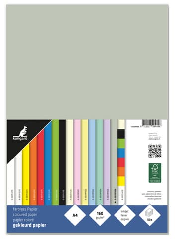 Kangaro Multifunktionspapier, Din A4, 160 G/Qm, Pastellgrau