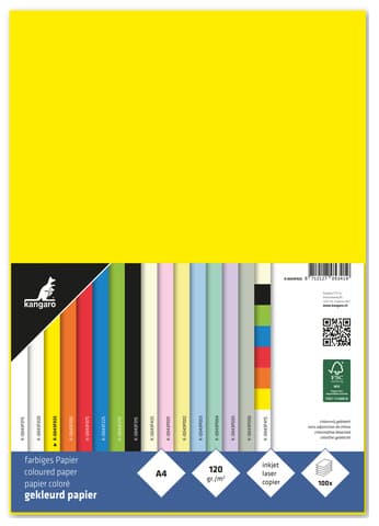 Kangaro Multifunktionspapier, Din A4, 120 G/Qm, Gelb