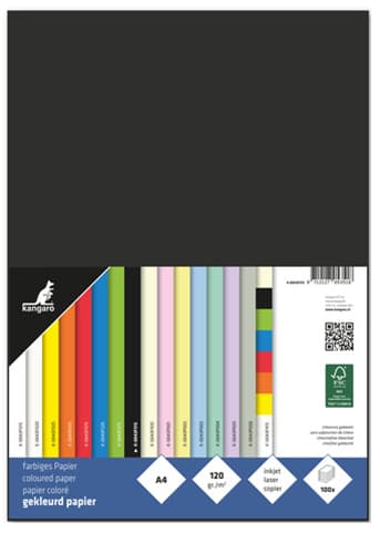 Kangaro Multifunktionspapier, Din A4, 120 G/Qm, Schwarz