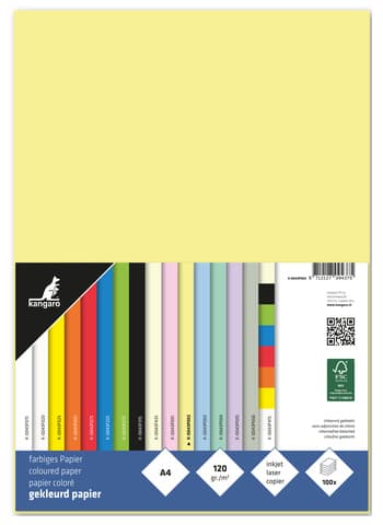 Kangaro Multifunktionspapier, Din A4, 120 G/Qm, Pastellgelb
