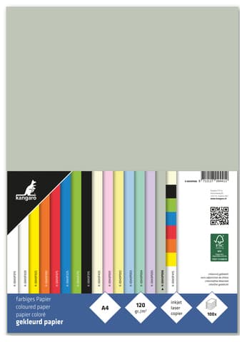 Kangaro Multifunktionspapier, Din A4, 120 G/Qm, Pastellgrau