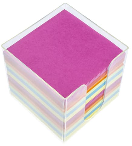 Kangaro Zettelbox, Transparent, Bestückt, 700 Blatt Farbig