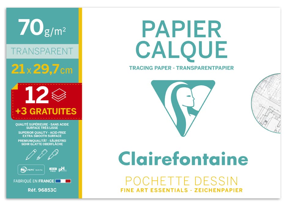 Clairefontaine Transparentpapier, Din A4, Aktionspack