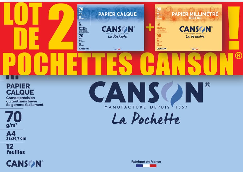 Canson Transparentpapier & Millimeterpapier, 2er Set