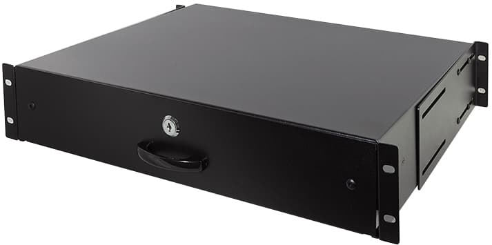 Logilink 19,  Rack-Schublade, 2 He, Abschließbar, Schwarz