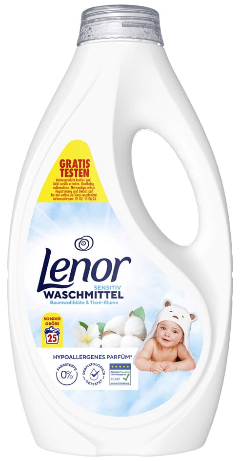 Lenor Flüssigwaschmittel Sensitiv, 1,125 Liter - 25 Wl