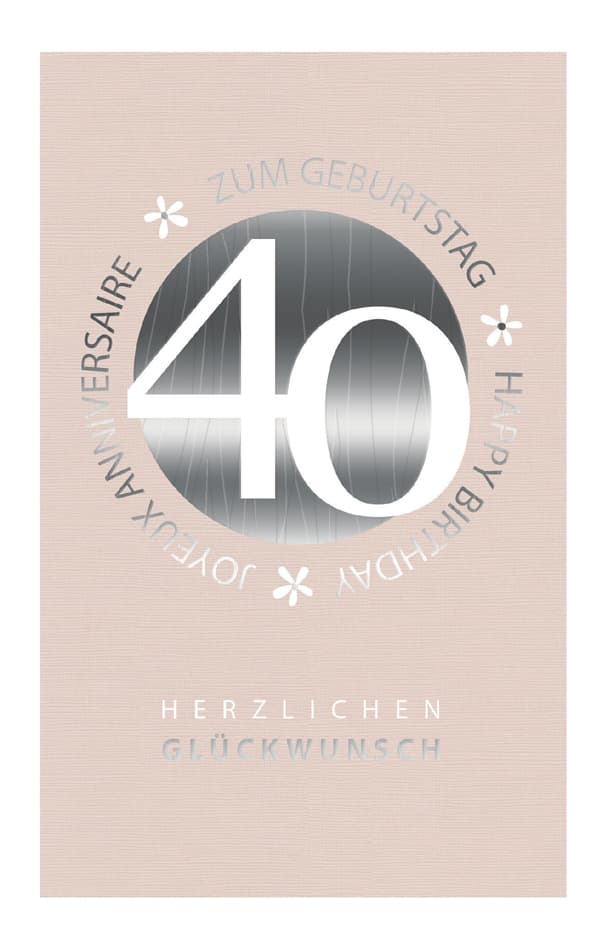 Susy Card Geburtstagskarte , Blümchen, - 40. Geburtstag
