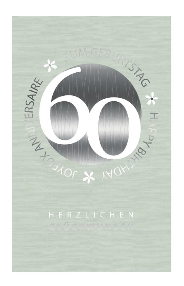 Susy Card Geburtstagskarte , Blümchen, - 60. Geburtstag