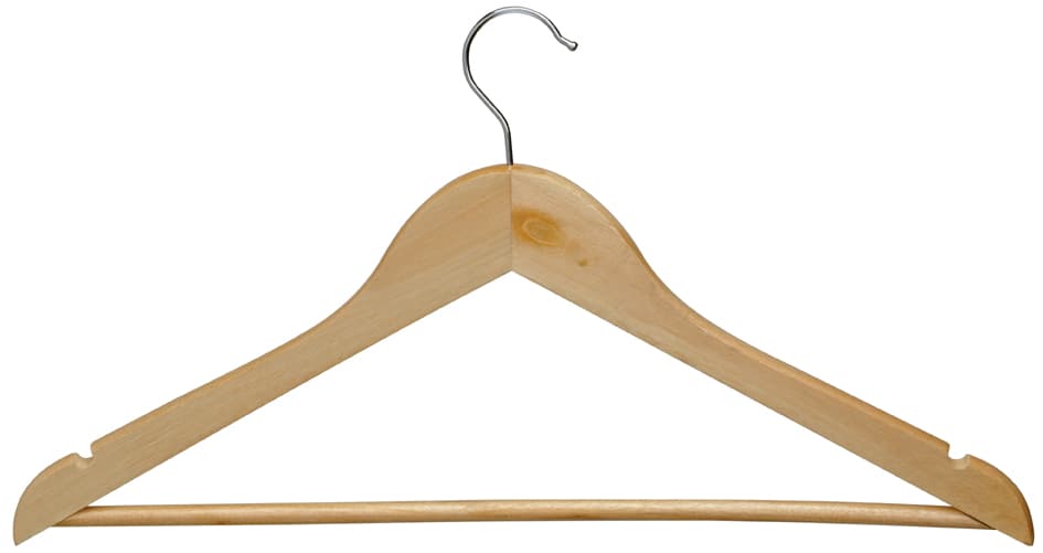 Maul Holz-Kleiderbügel Maulmira, Mit Steg, Natur, 20er Pack