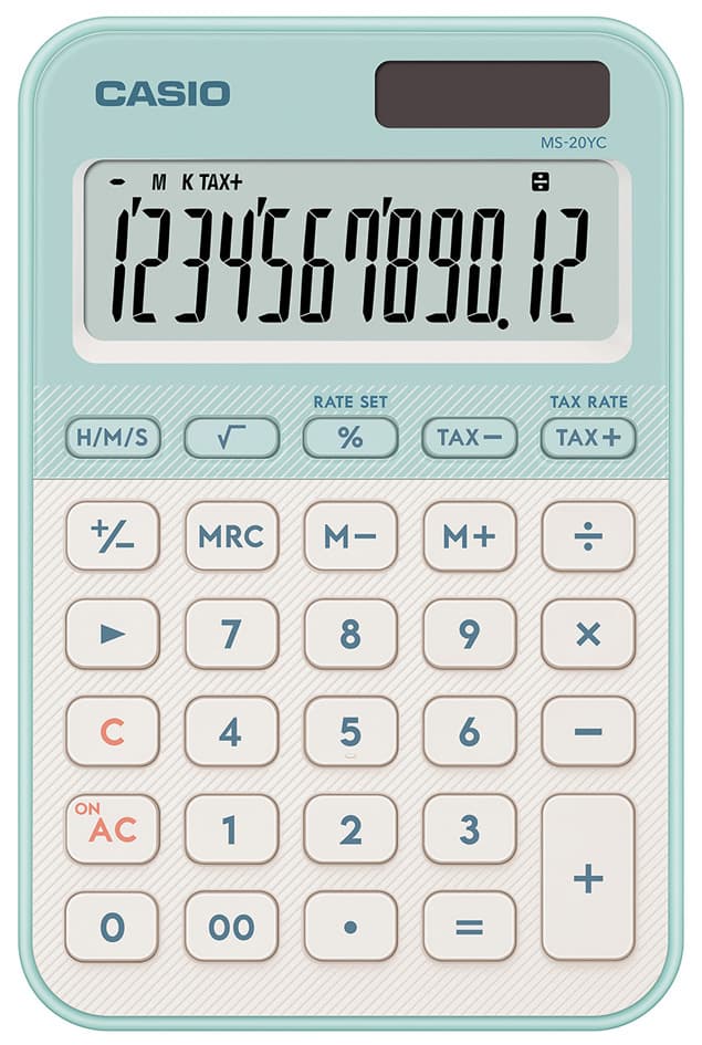 Casio Tischrechner Ms-20yc-Lg, Grün