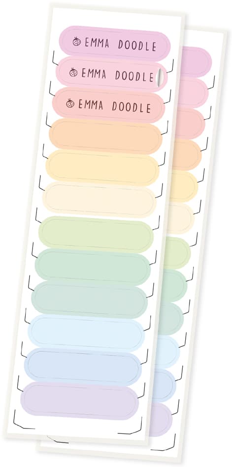 Colop Stift-Etiketten , Marky, , 10 X 42 Mm, Pastellfarben